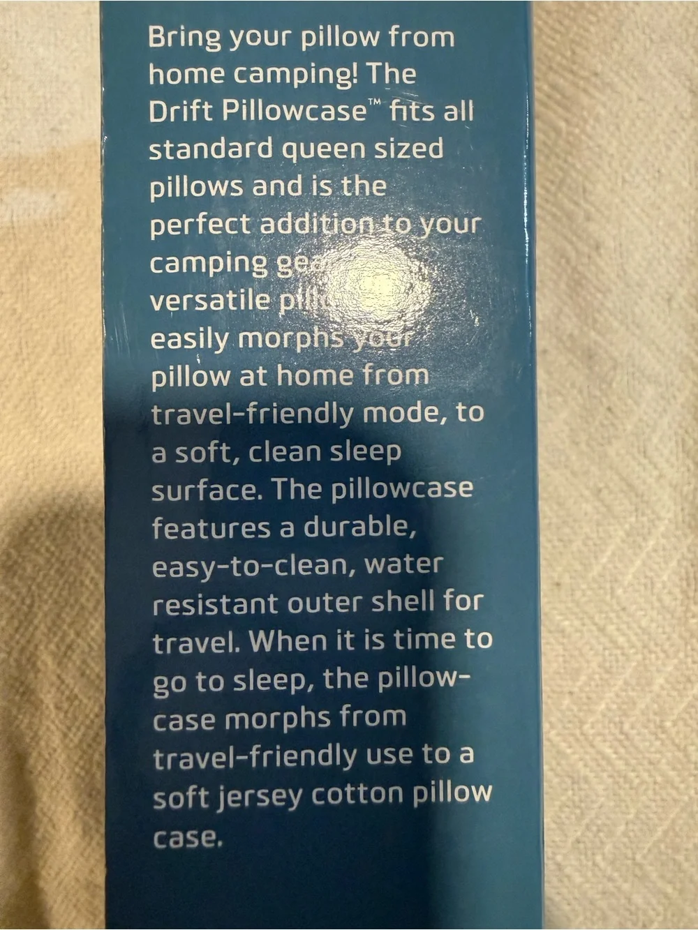 Klymit Drift Camping Pillowcase - Blue Pattern & Tan